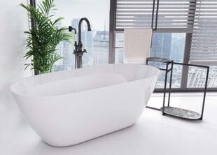 Ванна Besco Moya Black&White 160, с Klik-klak Graphite, очищаемым сверху цена и информация | Для ванны | pigu.lt