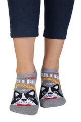 Укороченные (спортивные) тёплые хлопковые носки серого цвета с нескользящей подошвой PETSY цена и информация | Женские носки | pigu.lt