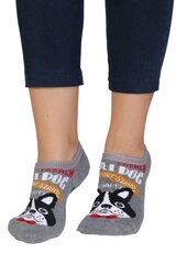 Укороченные (спортивные) тёплые хлопковые носки серого цвета с нескользящей подошвой PETSY цена и информация | Женские носки | pigu.lt