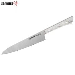 Универсальный кухонный нож Samura Harakiri Acryl с акриловой ручкой из кованной японской стали  AUS 8, 58 HRC, 150 мм цена и информация | Ножи и аксессуары для них | pigu.lt