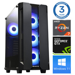 Intop Ryzen 7 5700X 16GB 250SSD M.2 NVME+2TB GTX1650 4GB WIN11 kaina ir informacija | Stacionarūs kompiuteriai | pigu.lt