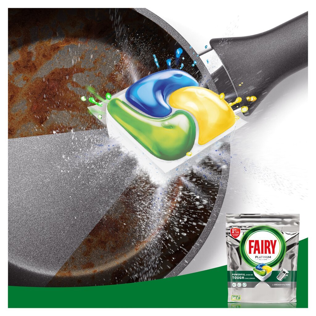 Fairy Platinum All In One Lemon Indaplovių Tabletės, 120 Tabl. kaina ir informacija | Indų plovimo priemonės | pigu.lt