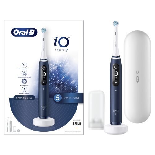 Oral-B iO7 Series Sapphire Blue цена и информация | Elektriniai dantų šepetėliai | pigu.lt