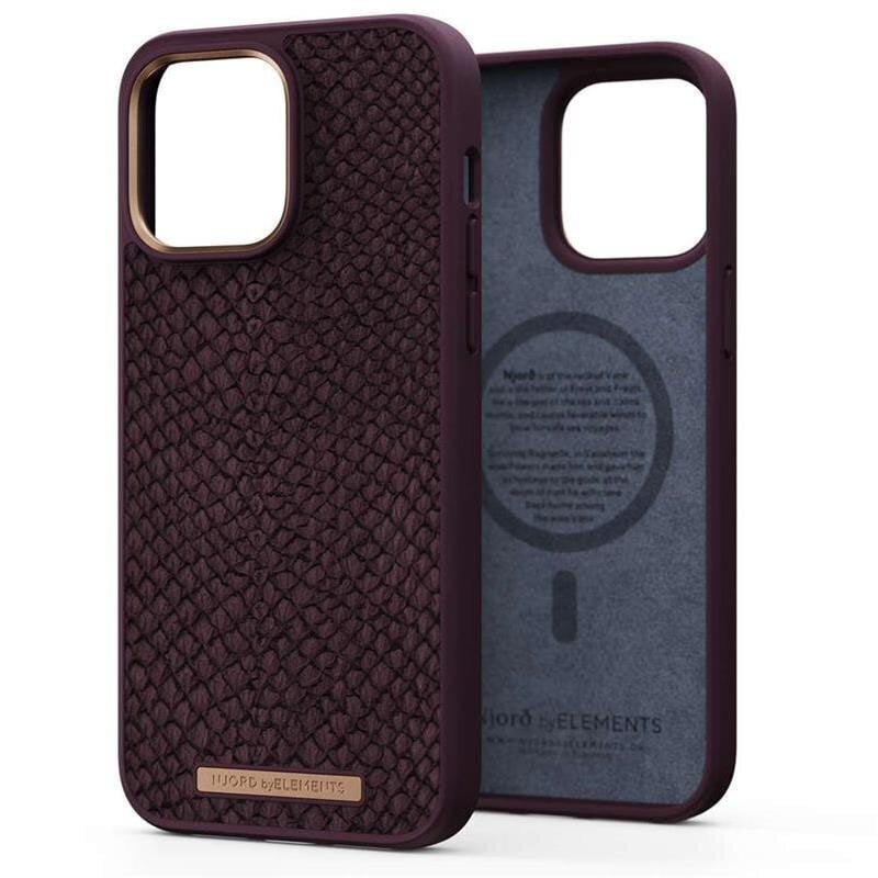 Njord by Elements Salmon Leather MagSafe iPhone 14 Pro Max цена и информация | Telefono dėklai | pigu.lt