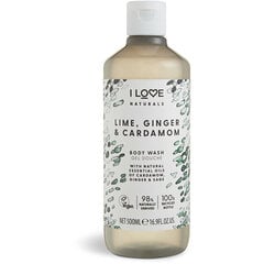 Dušo želė su laimais, imbieru ir kardamonu I Love Naturals, 500 ml kaina ir informacija | Dušo želė, aliejai | pigu.lt