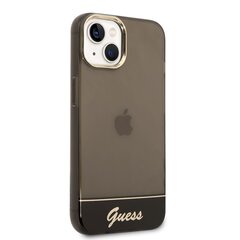 Guess PC/TPU Camera Outline Translucent Case skirtas iPhone 14, juodas kaina ir informacija | Telefono dėklai | pigu.lt