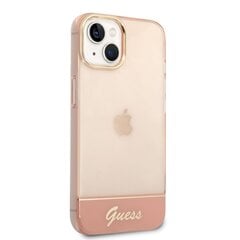 Guess PC/TPU Camera Outline Translucent Case skirtas iPhone 14, rožinis kaina ir informacija | Telefono dėklai | pigu.lt