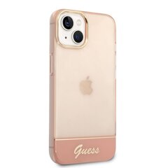 Guess PC/TPU Camera Outline Translucent Case skirtas iPhone 14 Plus, rožinis kaina ir informacija | Telefono dėklai | pigu.lt