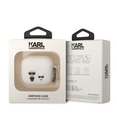 Karl Lagerfeld and Choupette Silicone Case skirtas Airpods 3, baltas kaina ir informacija | Ausinės | pigu.lt