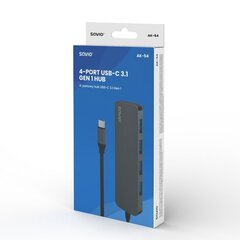 USB Centrmezgls Savio AK-53 4-Port USB-C 3.1 Gen 1 цена и информация | Адаптеры, USB-разветвители | pigu.lt