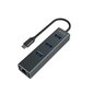 Savio 3-port USB-C 3.1 GEN 1 RJ-45 Gigabit Ethernet kaina ir informacija | Adapteriai, USB šakotuvai | pigu.lt