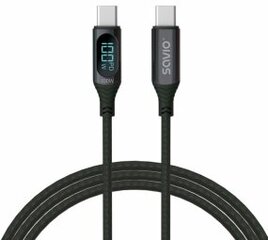 Кабель Savio USB Type-C Male - USB Type-C Male with Digital Display 1 м цена и информация | Кабели для телефонов | pigu.lt