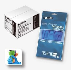 Резиновые латексные перчатки Blue Satin Santex, размер S (12 пар) цена и информация | Pirštinės darbui sode M/25cm | pigu.lt