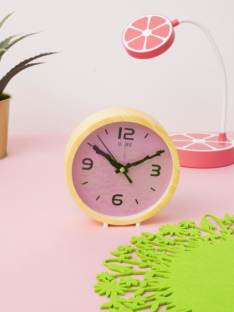 Stalinis laikrodis geltonai rožinis kaina ir informacija | Originalūs laikrodžiai | pigu.lt
