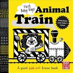 First Baby Days: Animal Train: A high-contrast, fold-out board book цена и информация | Книги для самых маленьких | pigu.lt
