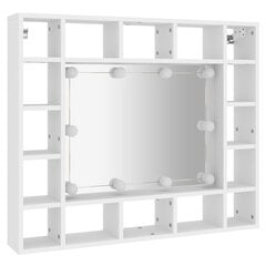 Veidrodinė spintelė su led apšvietimu, balta, 91x15x76,5cm цена и информация | Шкафчики для ванной | pigu.lt