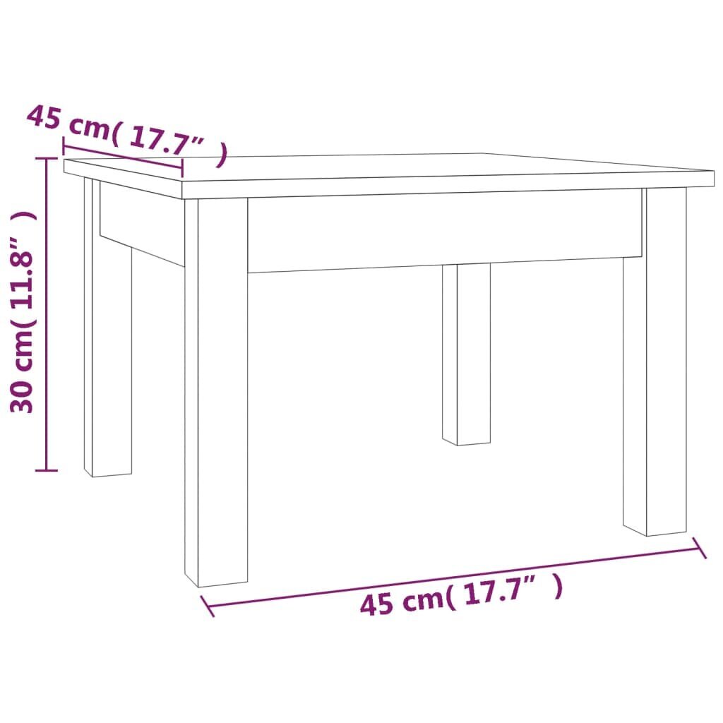 Kavos staliukas, Pušies medienos masyvas, 45x45x30cm, balta kaina ir informacija | Kavos staliukai | pigu.lt