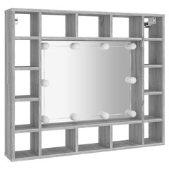 Veidrodinė spintelė su led apšvietimu, pilka, 91x15x76,5cm цена и информация | Шкафчики для ванной | pigu.lt