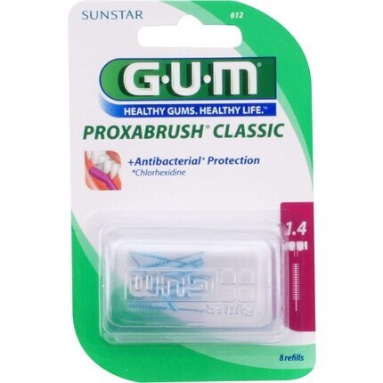 Tarpdančių šepetėlis GUM Proxabrush 1.4 mm, 8 vnt kaina ir informacija | Dantų šepetėliai, pastos | pigu.lt