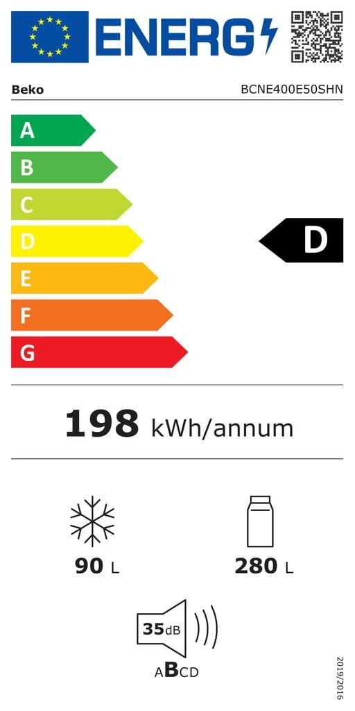 Beko BCNE400E50SHN kaina ir informacija | Šaldytuvai | pigu.lt