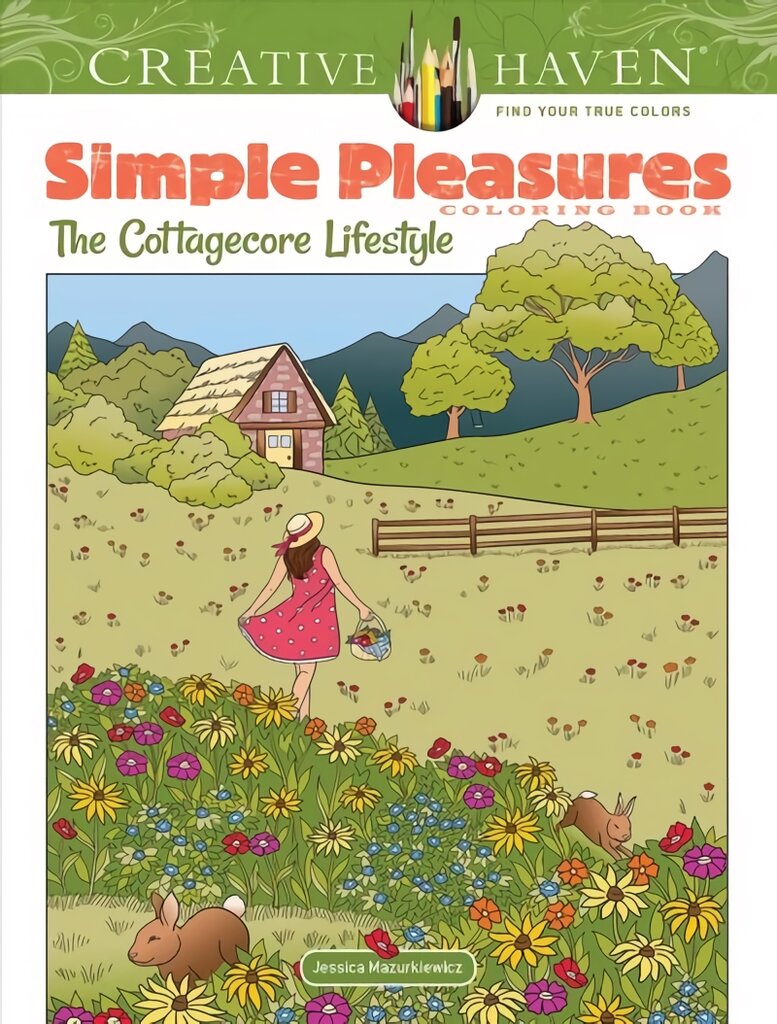 Creative Haven Simple Pleasures Coloring Book: The Cottagecore Lifestyle цена и информация | Knygos mažiesiems | pigu.lt