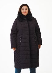 Пальто из плащевой ткани с капюшоном со съёмной опушкой из меха кролика цена и информация | Женские пальто | pigu.lt