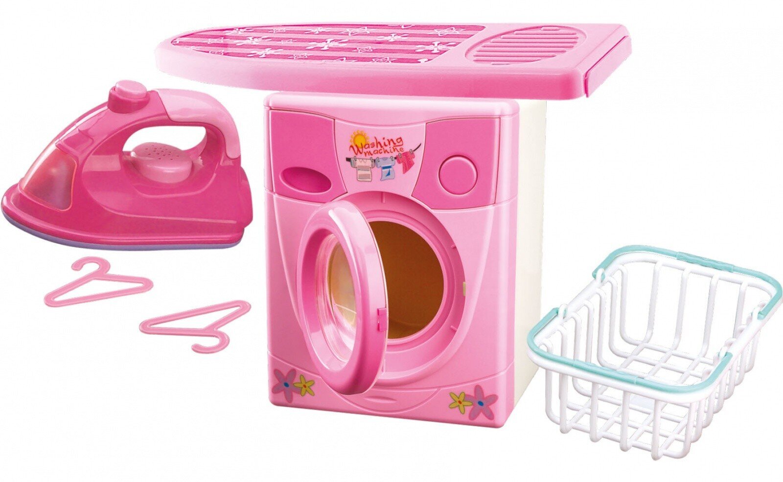 Žaislinės skalbimo mašinos ir lygintuvo komplektas Dromader, 02759 kaina ir informacija | Žaislai mergaitėms | pigu.lt