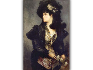 Reprodukcija Portrait Of A Lady (Hans Makart), 100x70 cm kaina ir informacija | Reprodukcijos, paveikslai | pigu.lt