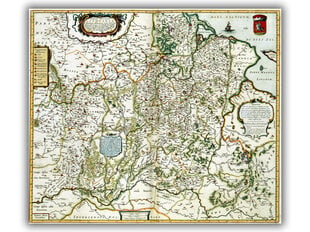 Paveikslas Lietuvos Didžiosios Kunigaikštystės žemėlapis (1684), 40x35 cm kaina ir informacija | Reprodukcijos, paveikslai | pigu.lt