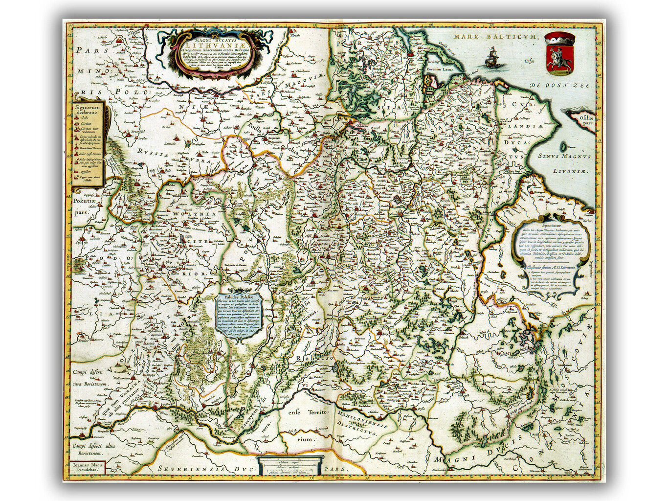 Paveikslas Lietuvos Didžiosios Kunigaikštystės žemėlapis (1684), 80x65 cm цена и информация | Reprodukcijos, paveikslai | pigu.lt