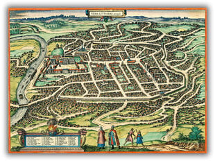 Reprodukcija Vilniaus žemėlapis (1576), 40x60 cm kaina ir informacija | Reprodukcijos, paveikslai | pigu.lt