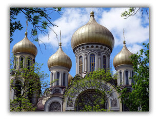 Paveikslas Šv. Konstantino ir Michailo cerkvė Vilniuje, 40x60 cm kaina ir informacija | Reprodukcijos, paveikslai | pigu.lt