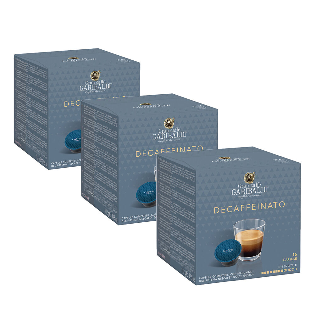 Gran Caffe Garibaldi - Decaffeinato, 48 vnt. Dolce Gusto aparatams tinkamų kapsulių цена и информация | Kava, kakava | pigu.lt
