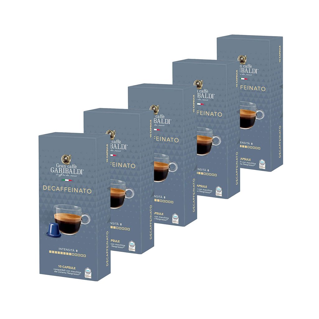 Kavos kapsulės Gran Caffe Garibaldi - Decaffeinato, Nespresso® aparatams, 50 vnt. цена и информация | Kava, kakava | pigu.lt