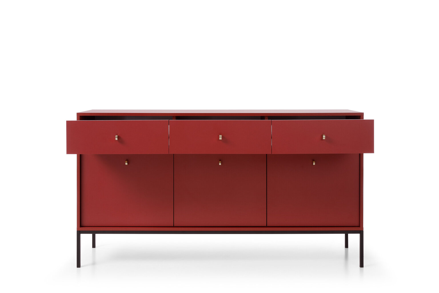 Komoda AKL Furniture Mono MKSZ154, raudona kaina ir informacija | Komodos | pigu.lt