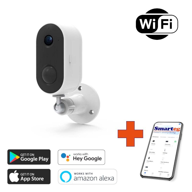 Išmanioji Wi-Fi lauko kamera Smarteg kaina ir informacija | Stebėjimo kameros | pigu.lt