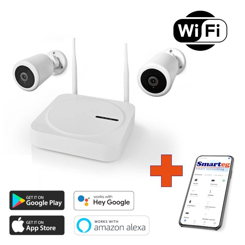 Išmaniųjų Wi-Fi NVR kamerų rinkinys kaina ir informacija | Stebėjimo kameros | pigu.lt