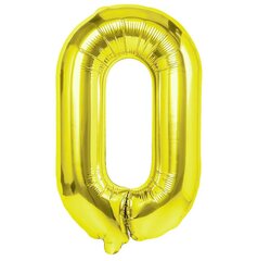 Folijos balionas numeris 0 auksinis 70 cm kaina ir informacija | Balionai | pigu.lt