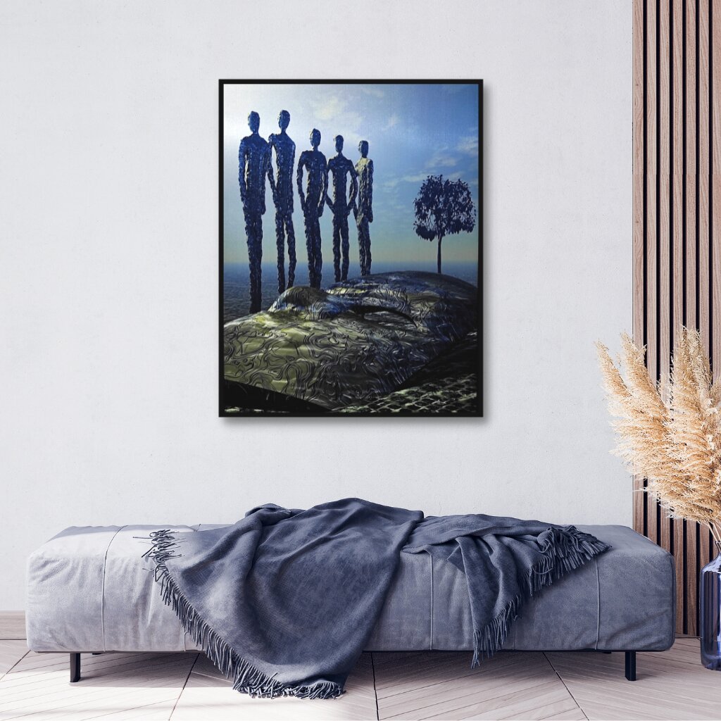 Metalinis rankų darbo paveikslas Humans 60x90cm kaina ir informacija | Reprodukcijos, paveikslai | pigu.lt