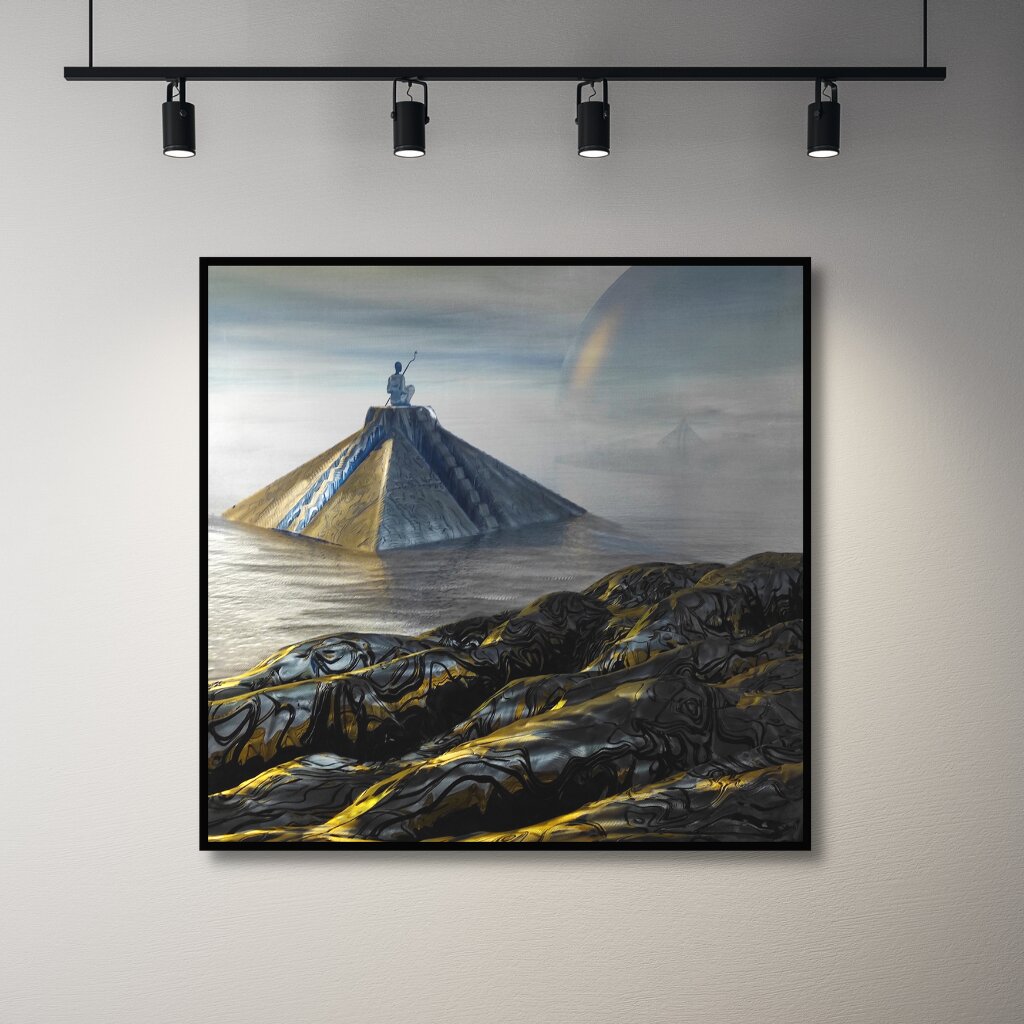 Metalinis rankų darbo paveikslas Pyramid 90x90cm цена и информация | Reprodukcijos, paveikslai | pigu.lt