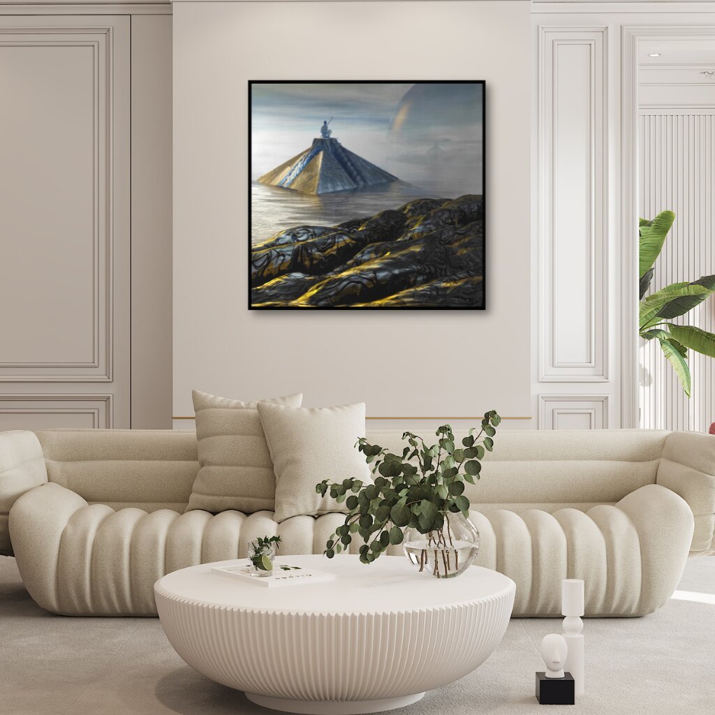 Metalinis rankų darbo paveikslas Pyramid 90x90cm цена и информация | Reprodukcijos, paveikslai | pigu.lt