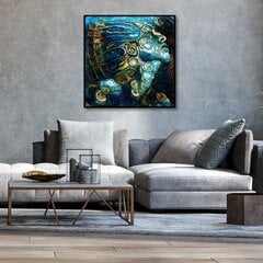 Metalinis rankų darbo paveikslas Mermaid 90x90cm kaina ir informacija | Reprodukcijos, paveikslai | pigu.lt