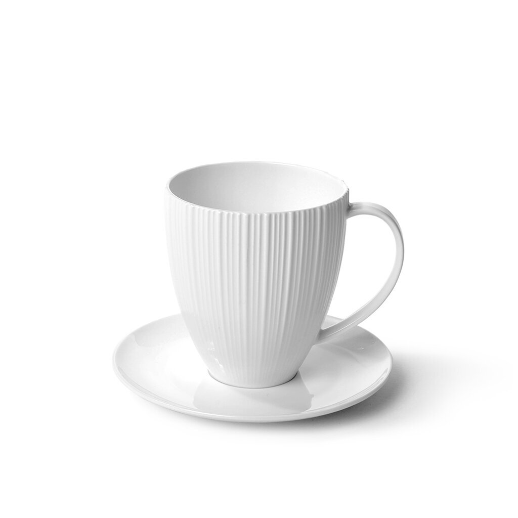 Fissman porcelianinis puodelis su lėkštele Elegance White, 400 ml цена и информация | Taurės, puodeliai, ąsočiai | pigu.lt