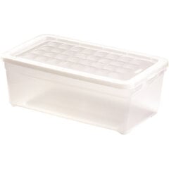 Коробка с крышкой Textile Box 5,7л 34,3x19,5x12,5cм, прозрачная цена и информация | Ящики для вещей | pigu.lt