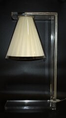 Прозрачная настольная лампа с льняным абажуром, бежевая цена и информация | Настольные светильники | pigu.lt