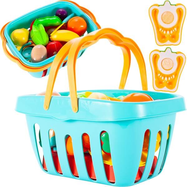 Krepšelis su vaisiais ir daržovėmis pjaustymui kaina ir informacija | Žaislai mergaitėms | pigu.lt