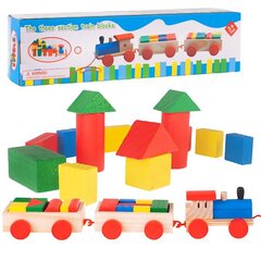 Traukinys su medinėmis kaladėlėmis kaina ir informacija | Lavinamieji žaislai | pigu.lt