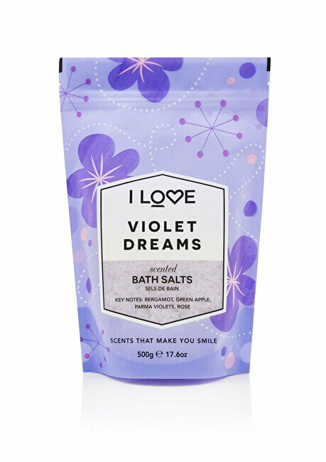Vonios druska I Love Bath Salts Violet Dreams, 500g kaina ir informacija | Dušo želė, aliejai | pigu.lt