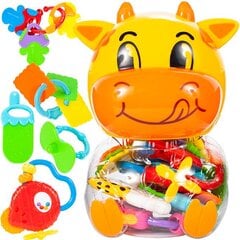 Kūdikių barškučiai dėžutėje Karvutė kaina ir informacija | Žaislai kūdikiams | pigu.lt