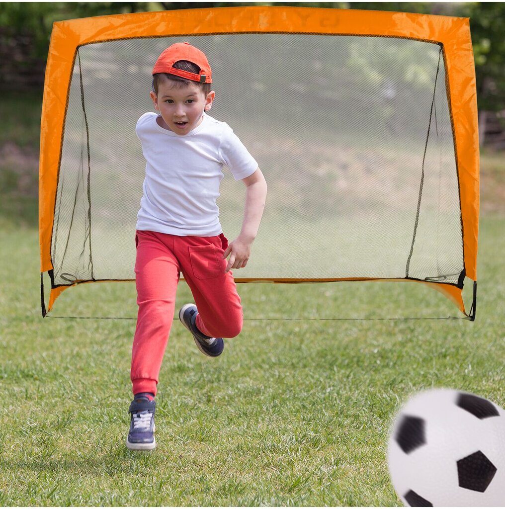Futbolo vartai sulankstomi, 120x90cm., Malplay, žalia ir oranžinė spalva kaina ir informacija | Lavinamieji žaislai | pigu.lt